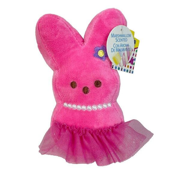 Peeps 6" Plush Marshmallow Scented Pink Bunny With Tutu - Picture 1 of 9